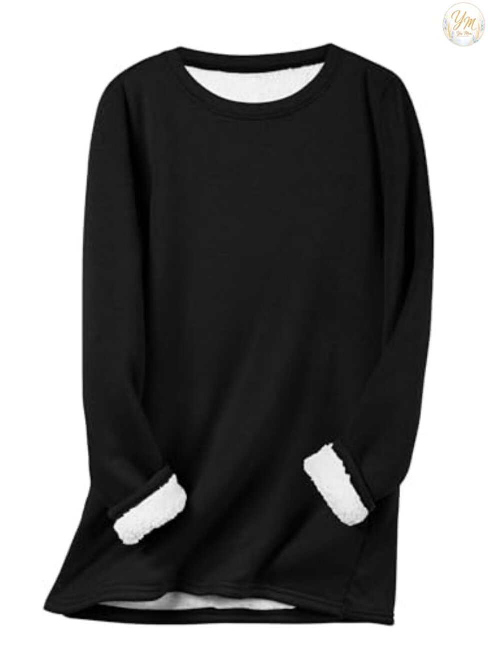 Sherpa Lined Fleece Crewneck Sweatshirt Pullover Tunic Loungewear